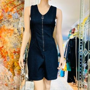 MValentina Denim Romper Size Small/Medium zip closure in the front V Neck